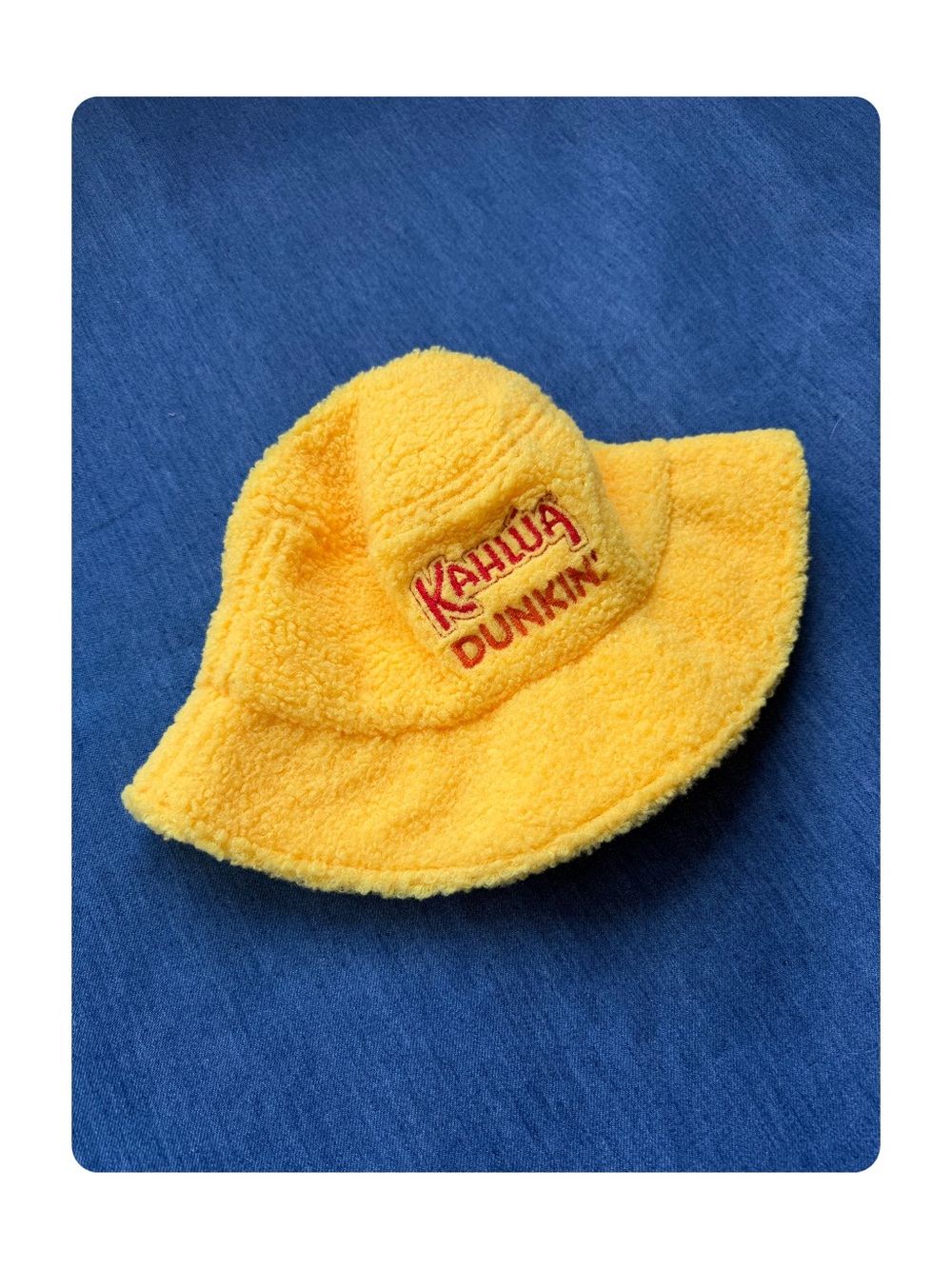 ★ Kahlúa & Dunkin’ Collab Unisex Limited Release Fuzzy Bucket Hat - Yellow ★